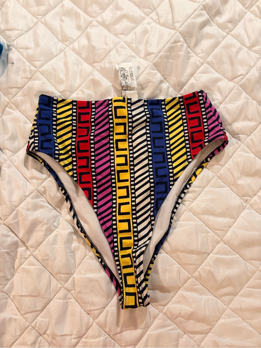 High Waisted Multicolor Stripe Bikini Bottoms